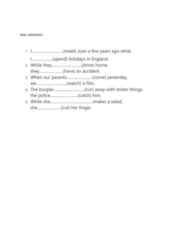 Past simple-continuous