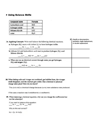 Chemical Reactions 4
