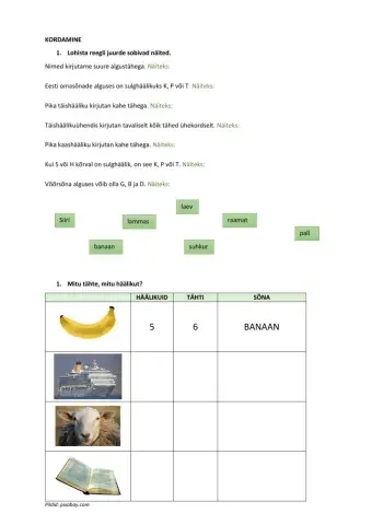 2. klass kordamine novembris, keskmine variant