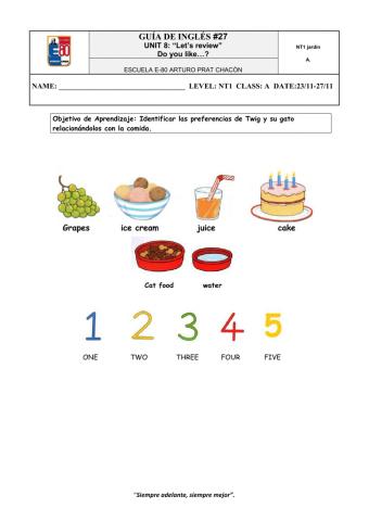 Workshee- 27 Do you like? NT1