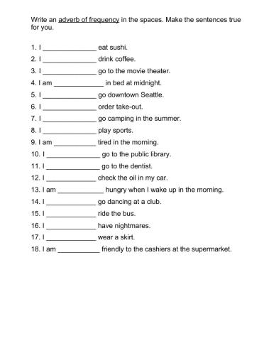 Adverbs of Frequency