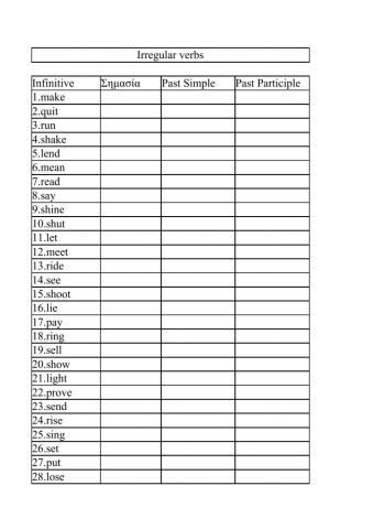 Irregular Verbs