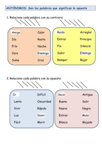 Sinonimos y antonimos