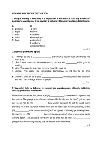 E 8 vocabulary short test 4
