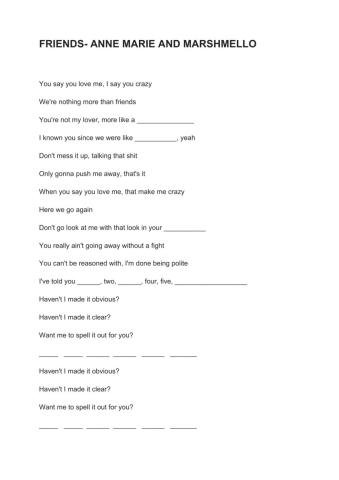 Friends by Marshmello and Anne-MArie