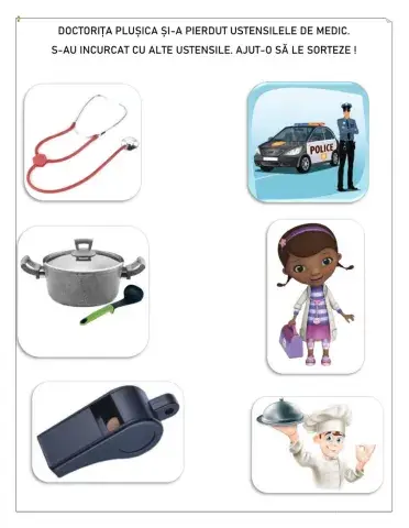 Ajut-o pe plusica sa sorteze ustensilele!