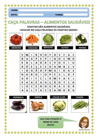 Caça Palavras - Alimentos Saudáveis