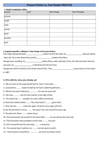 Present Perfect and past simple