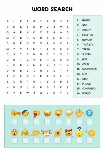 Word search emotions