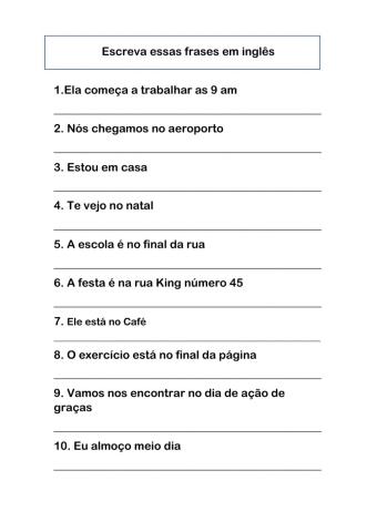 Prepostion at translation