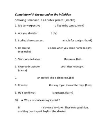 Gerunds and infinitives