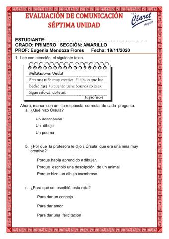 Evaluacion de comunicación