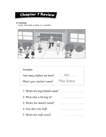 Listen and write a name or a number