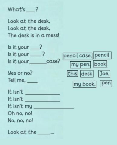 Supermind1, Unit 1 What's this? song