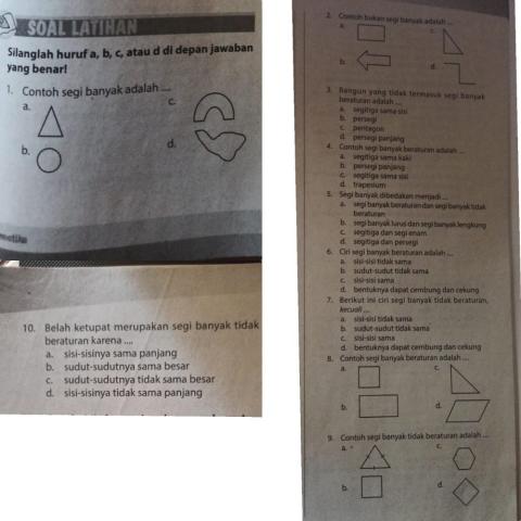 Kegiatan matematika 2 bangun datar