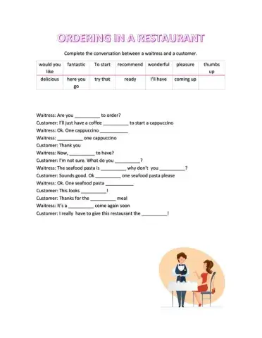 Ordering in a restaurant