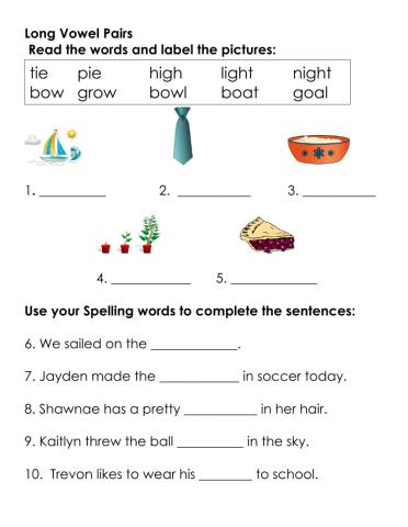 Long Vowel Patterns Oo-Ii