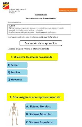 Guía evaluación Sistema Locomotor