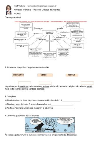 Atividades Classes de palavras
