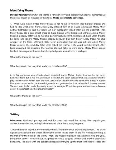 Theme, setting and tone