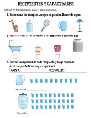 Recipientes y capacidades