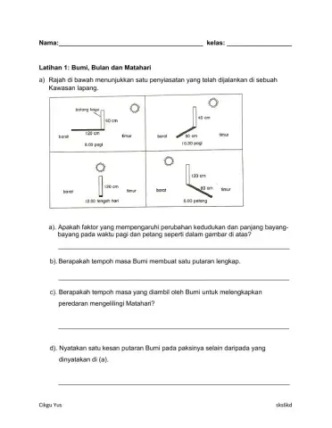 Bumi, Bulan dan Matahari