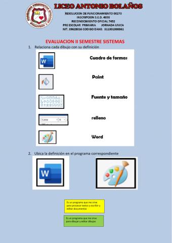 Sistemas word y paint