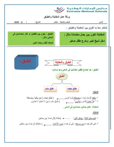 المقابلة - الطباق 