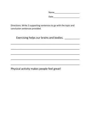 Writing supporting detailed sentences