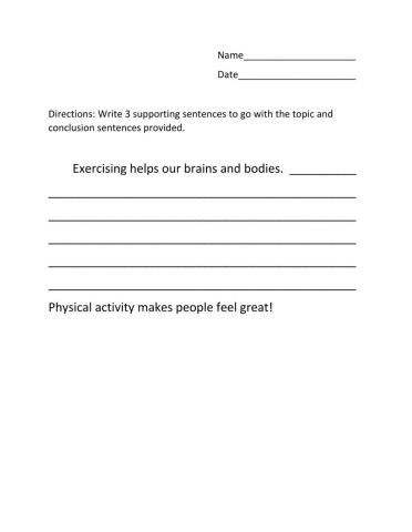 Writing supporting detailed sentences