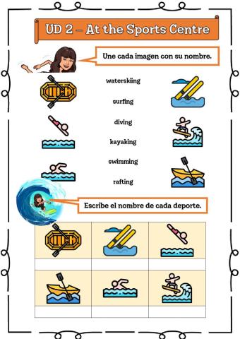 4º UD 2 - At the Sports Centre Ficha 6