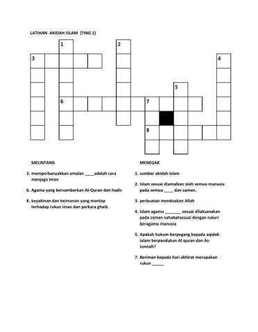 Latihan akidah islam ting 1