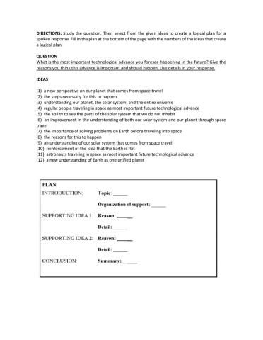 Selecting ideas for a logical plan