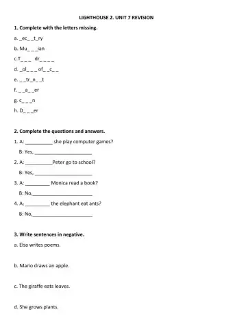 Lighthouse 2. Unit 7