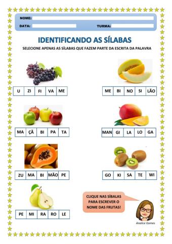 Identificando as Sílabas