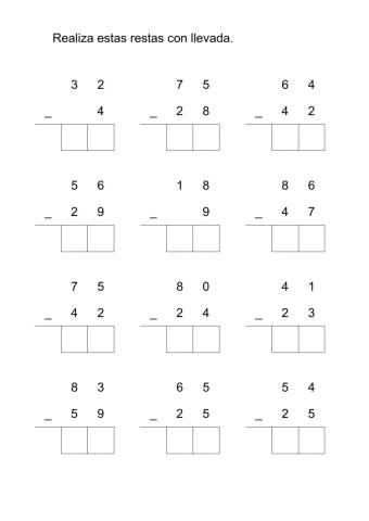 Restas con llevadas 4