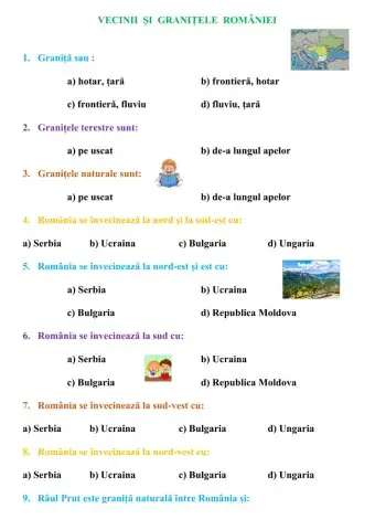 VECINII ȘI GRANIȚELE ROMÂNIEI