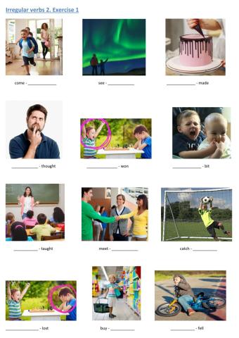 Irregular verbs 2. Exercise 1