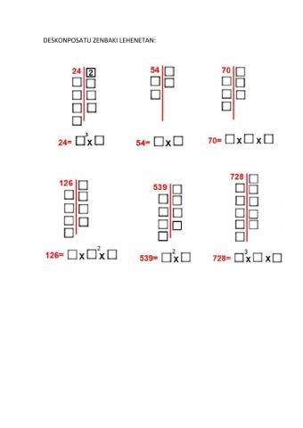 Zenbaki lehenetan deskonposaketa