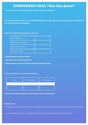 Comprensió ORAL