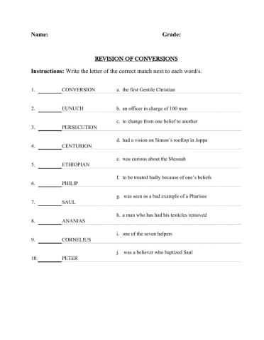 Conversion Revision Matching