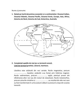 Continente și oceane