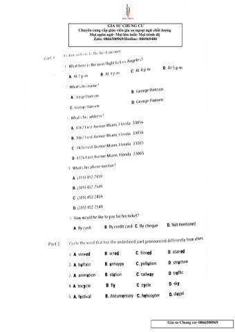 Lớp 7 -Kiểm tra 45' Unit 7,8,9