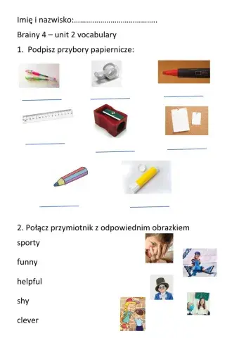 Brainy 4 unit 2 vocabulary