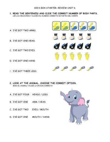 Kids box starter unit 6 practice