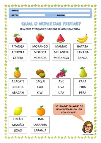 Qual o Nome das Frutas