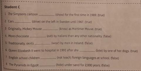 Passive Form speakout pre-int. unit 10.2 C