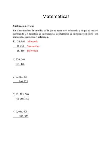 Sustracción