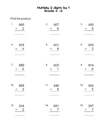 Multiply 3 digits by 1 -2