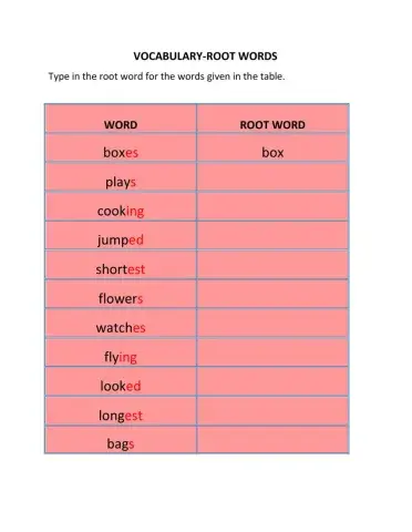 Root words